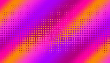 Vibrant magenta gradient halftone dots background. Vector illustration. Abstract pop art style dots on abstract blur background