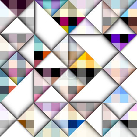 Patrón abstracto geométrico sin costuras. Diseño de bloques estilo patchwork. Imagen vectorial. Patrón de Gingham.
