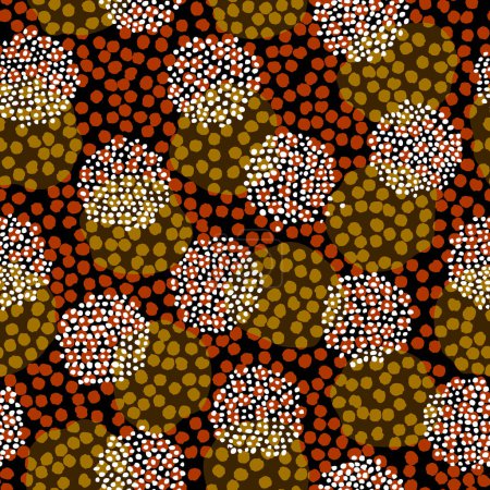 Téléchargez les illustrations : Tapa style hawaïen tissu tribal motif vectoriel vintage patchwork abstrait. Style patchwork - en licence libre de droit