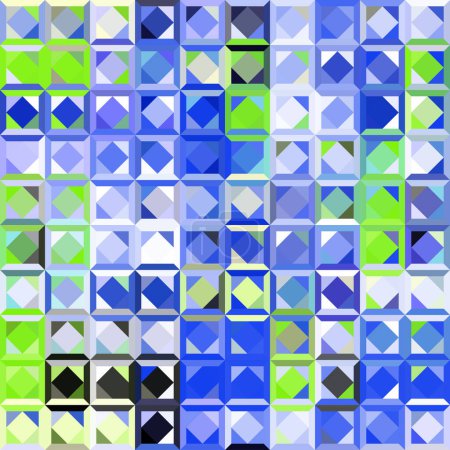 Illustration for Seamless geometric abstract pattern in low poly style. Random abstract spots with a glass effect. Vector image. Glass mosaic pattern. - Royalty Free Image