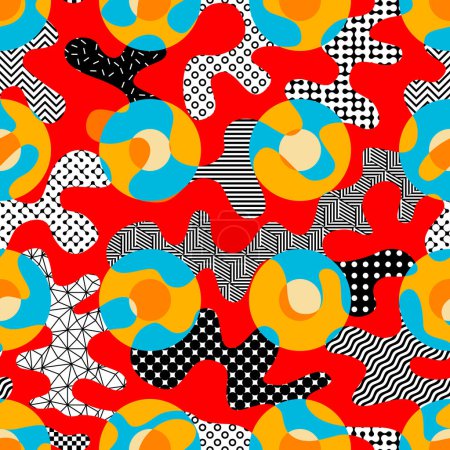 Illustration for Geometric abstract pattern retro style. Seamless vector pattern. Vector image. - Royalty Free Image