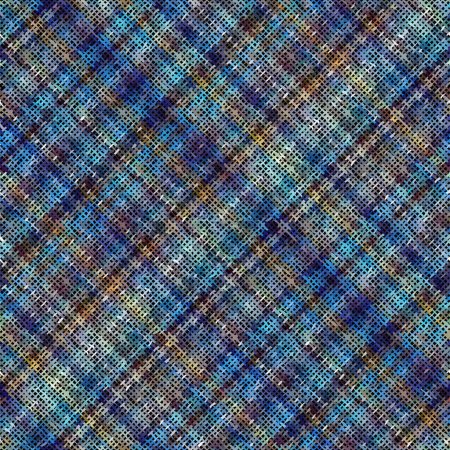 Illustration for Imitation of a texture of rough canvas. Seamless vector pattern. Diagonal plaid. - Royalty Free Image