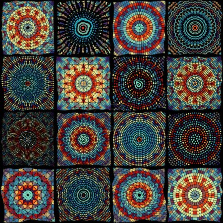 Patrón de arte mosaico sin costuras. Fondo abstracto del arte.. Imagen vectorial.