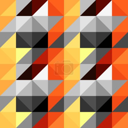 Nahtlose geometrische Muster. Klassisches Hounds-Zahn-Muster in Piaxel-Art und Lowpoly-Stil. Orangefarbenes Hahnenzahnmuster.