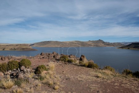 Photo for A view of Umayo lagoon from Sillustani Cemetery, Hatuncolla, Puno Region, Peru, - Royalty Free Image