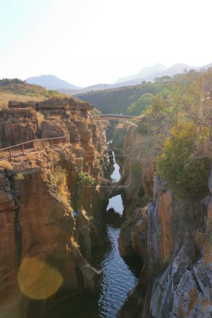 Photo for September 30 2022 - Mpumalanga district in South Africa: People enjoy Bourke's Luck Potholes, geological formation in the Blyde River Canyon area - Royalty Free Image