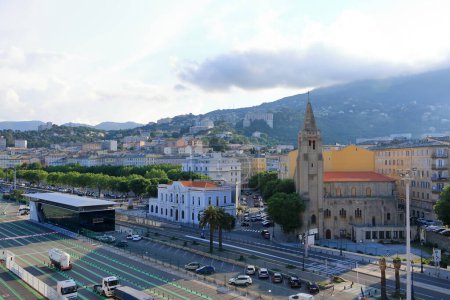 Foto de 02 de junio 2023 - Saint-Florent, Córcega en Francia: Vista panorámica del puerto de Bastia - Imagen libre de derechos