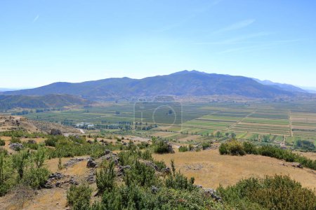 the mountain landscape near Prespa National Park in Albania