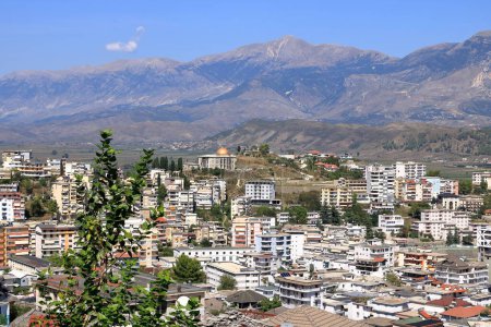 View to living houses in Gjirokastra in Albania