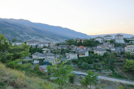 a View of the old town of Gjirokaster, Albania country