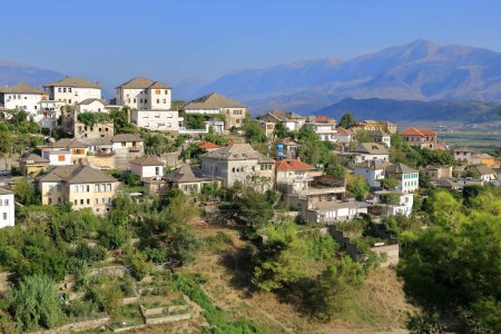 View of Old Town Gjirokastra in Albania