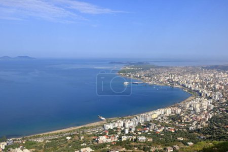 Photo for Vlora resort town, city embankment, beaches and the Adriatic Sea in Albania - Royalty Free Image
