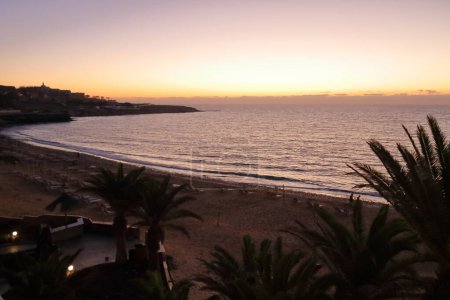 Vista a la playa por la mañana, Costa Calma, Fuerteventura en España