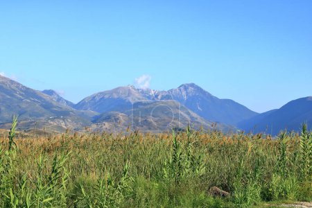 Llogara National Park. Ceraunian Mountains along the Albanian Riviera, Orikum in Albania