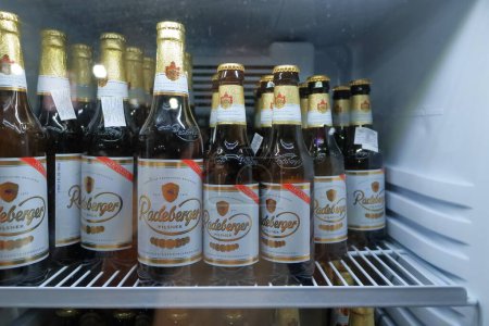 Téléchargez les photos : 22 septembre 2023 - Tirana en Albanie : La brasserie Radeberger Pilsner lance sa bière en Albanie - en image libre de droit