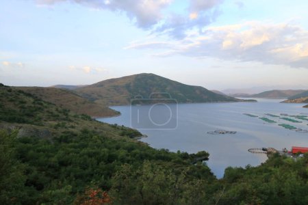 the Beautiful landscape of Koman lake in Albania near Shkoder