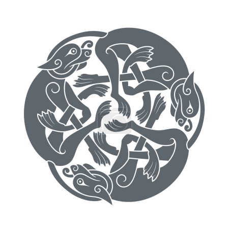 Ilustración de Nudo círculo céltico vectorial. Adorno étnico. Diseño geométrico - Imagen libre de derechos