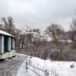 Kiev-Pechersk Lavra. Winter landscape in the monastery