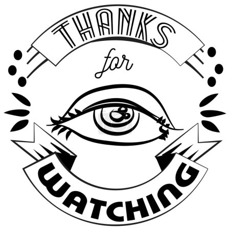 Illustration for Thanks For Watching Vector Illustration - Royalty Free Image