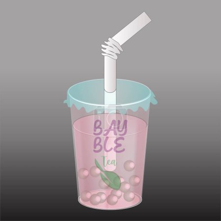 Boba Bubble Tea Vector Illustration