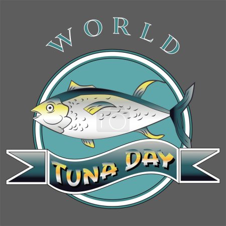 World Tuna Day Sign and Badge Vector