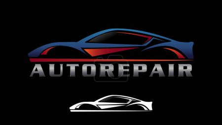 Illustration for Auto Repair Car Logo Design Vector Template. Sport Car Logotype Concept - Royalty Free Image