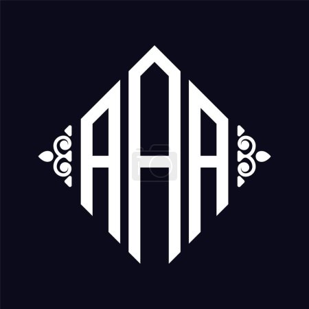 Téléchargez les illustrations : Logo A. Rhombus Monogramme 3 Lettres Alphabet Police Logo Logotype Broderie - en licence libre de droit