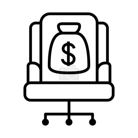 Téléchargez les illustrations : Sac d'argent sur le siège un symbole de l'icône de la corruption - en licence libre de droit