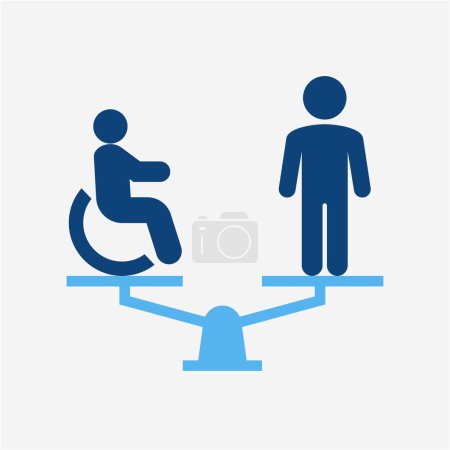 Illustration for Sign Scale Equal Disability People Icon - Royalty Free Image