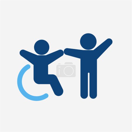 Illustration for Equality and Equality Disability for All Accessibility Rights Icon - Royalty Free Image