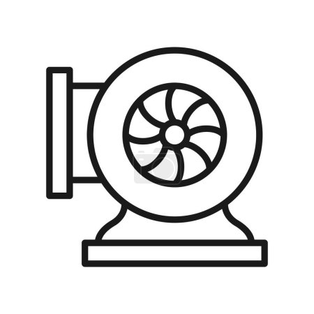 Air supply and exhaust air supply fan icon. Outdoor ducting applications illustration.