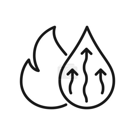 water heater icon fire and drop water symbol