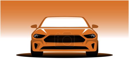 Téléchargez les illustrations : Vecteur isolé de voiture de sport avec fond orange. - en licence libre de droit