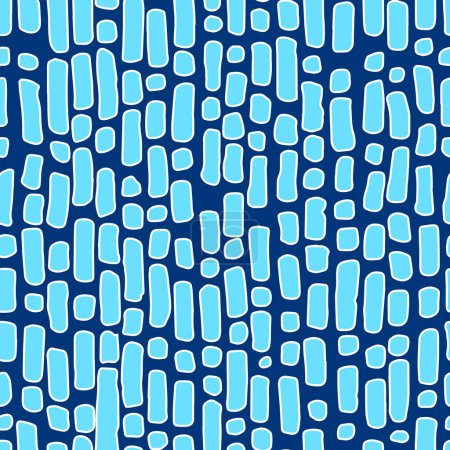 Téléchargez les illustrations : Grunge vertical sans couture complète forme le vecteur de motif de texture. design bleu glace pour l'impression de tissu textile et papier peint. Design pour fond de mode et de design de maison. - en licence libre de droit