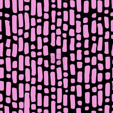 Téléchargez les illustrations : Grunge vertical sans couture complète forme le vecteur de motif de texture. Conception rose pour l'impression de tissu textile et papier peint. Design pour fond de mode et de design de maison. - en licence libre de droit