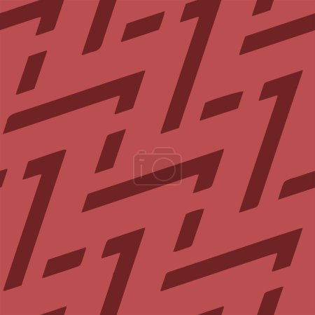 Illustration for Full seamless geometric texture pattern vector for decoration. Claret red mold background for textile fabric print and wallpaper. Symetric model for fashion and home design. - Royalty Free Image