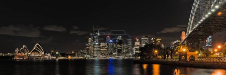 Photo for Sydney Opera House at night from Milsons Point and with skyline in the background. Reupload after color correction - Royalty Free Image
