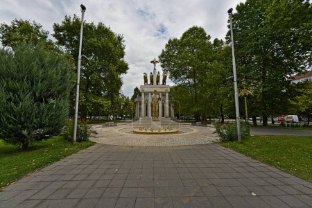 Photo for Monument Fallen Heroes for Macedonia photographe from the sidewalk - Royalty Free Image