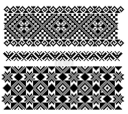 Photo for Black and white pattern, ornament, Ukrainian embroidery - Royalty Free Image