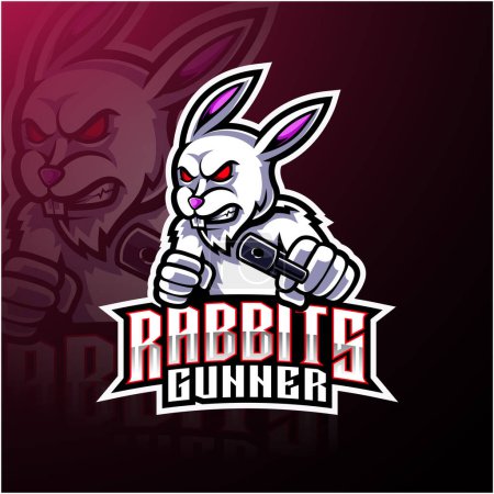 Kaninchen esport Maskottchen Logo Design