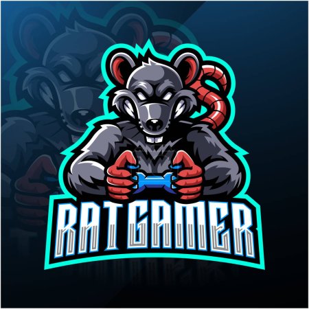 Rat gamer esport mascot logo