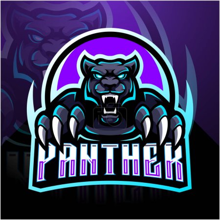 Panther esport mascota logo design