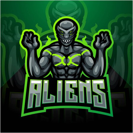 Conception du logo de la mascotte Alien esport
