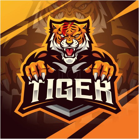 Foto de Diseño del logotipo de la mascota de Tiger Esport - Imagen libre de derechos