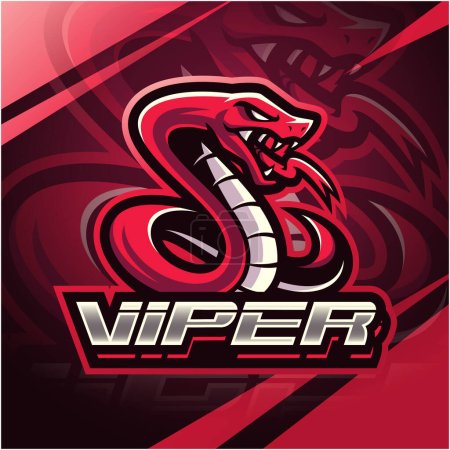 Foto de Serpiente roja serpiente mascota logo diseño - Imagen libre de derechos