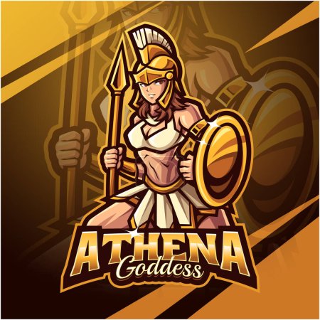 Athena esport Maskottchen Logo Design