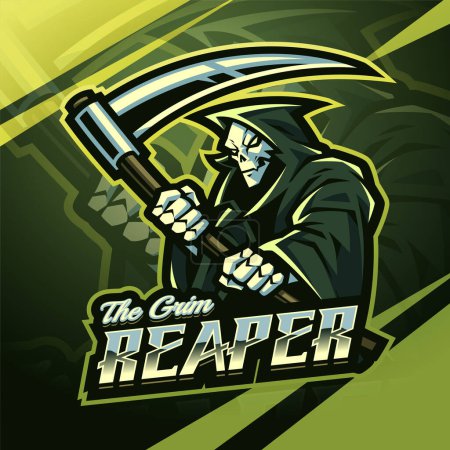 Photo for The grim reaper esport mascot logo design - Royalty Free Image