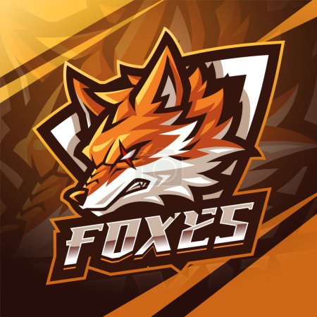 Fox cabeza esport mascota logo diseño