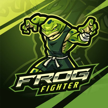 Photo for Frog fighter esport mascot logo design - Royalty Free Image