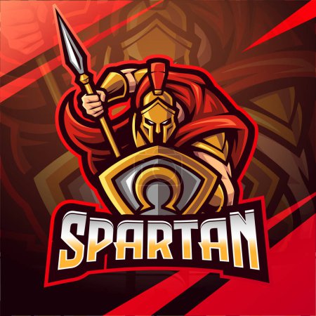 Photo for Spartan esport mascot logo design - Royalty Free Image